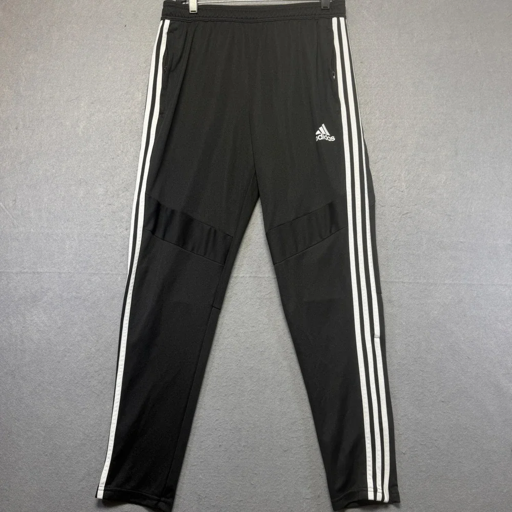 Adidas Tiro Mens Black White Climalite Tapered Athletic Track Pants Size M 32x30